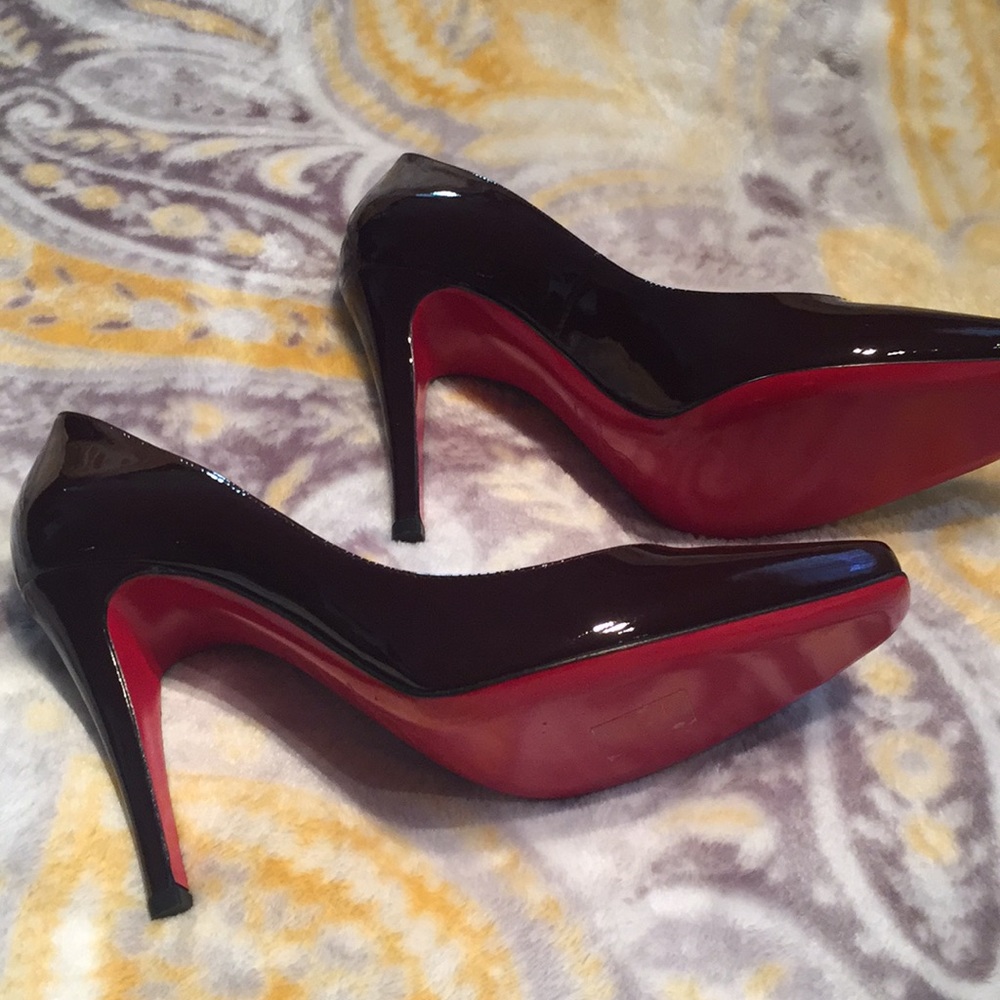 Christian Louboutin Dark Purple Patent Heels - Picture 2 of 5